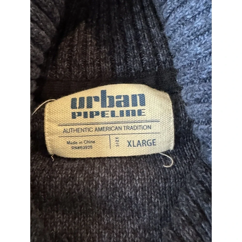 URBAN PIPELINE Sweater Pullover  BLUE Long Sleeve Knit Cowl Neck Men's Size XL